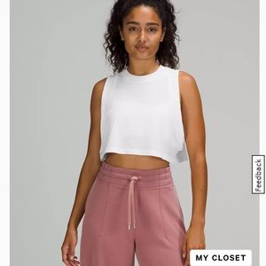 Lululemon White Cropped Tank